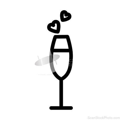 Image of Champagne Glass With Heart Icon
