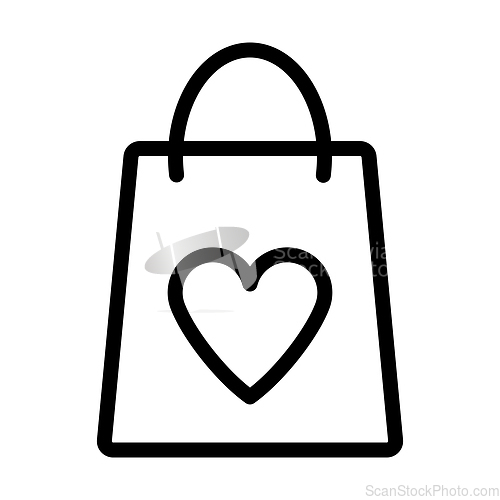 Image of Shopping Bag With Heart Icon