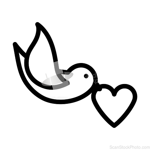 Image of Dove With Heart Icon