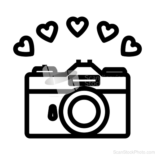 Image of Camera With Hearts Icon