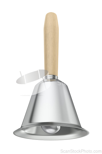 Image of Silver handbell with a wooden handle