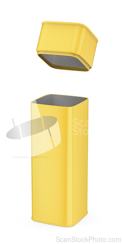 Image of Empty yellow box with a lid