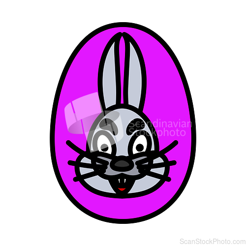 Image of Easter Egg With Rabbit Icon