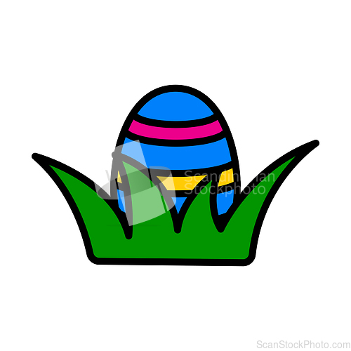 Image of Easter Egg In Grass Icon