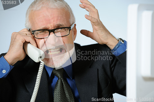 Image of Angry senior businessman