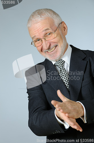 Image of Portrait of happy senior businessman