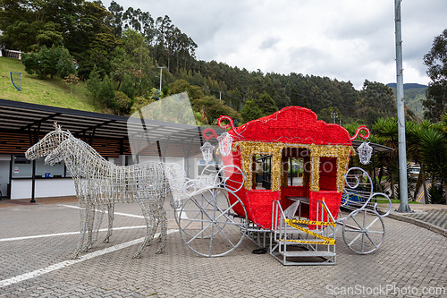 Image of Festive Christmas decoration, Catedral de Sal of Zipaquira, Colombia