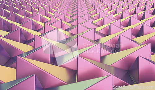 Image of Colorful metal pyramids