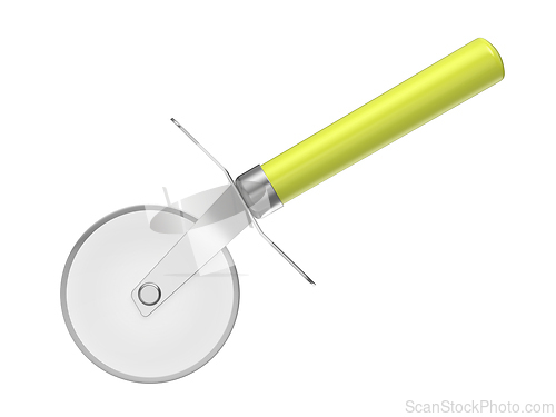 Image of Pizza cutter with green handle