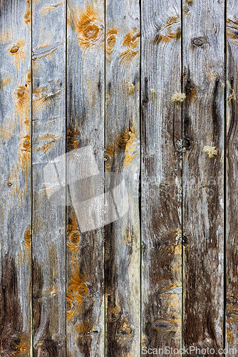 Image of Weathered wooden wall displays natural textures and patterns fro