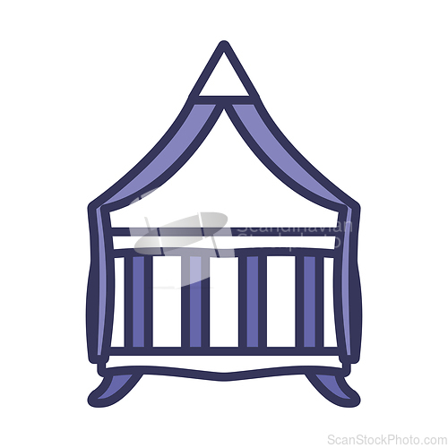 Image of Crib With Canopy Icon