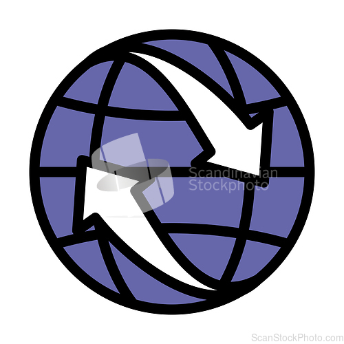 Image of Icon Of Globe With Arrows