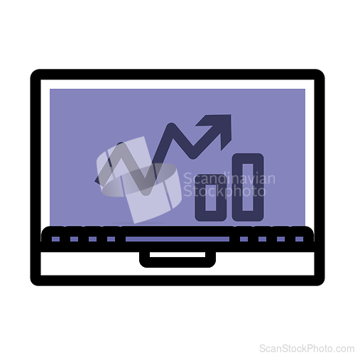Image of Icon Of Laptop With Chart