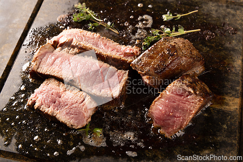 Image of Delicious medium rare filet steaks