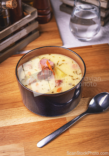 Image of Potato soup with smoked pork meat