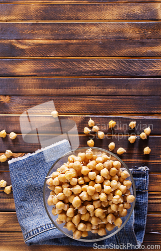 Image of Cooked chickpeas in a glass bowl