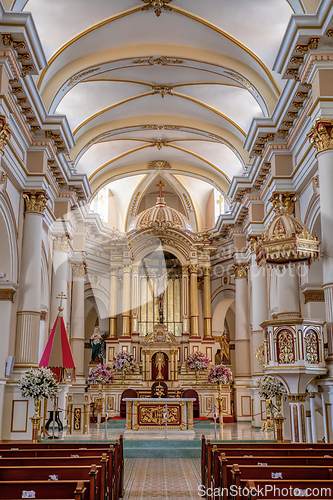 Image of Interior of Church Iglesia de guascas, Guasca, Cundinamarca department, Colombia.