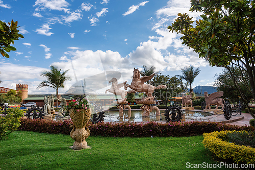 Image of Biopark Wakata, Mythological Fountain in Jaime Duque Park, Metropolitan Area of Bogota, Colombia.