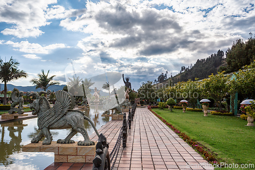 Image of Biopark Wakata, Mythological Fountain in Jaime Duque Park, Metropolitan Area of Bogota, Colombia.