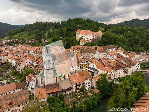Image of Medieval Castle in old town of Skofja Loka, Slovenia