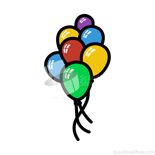 Image of Party Balloons And Stars Icon