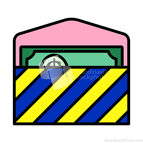 Image of Birthday Gift Envelop Icon With Money