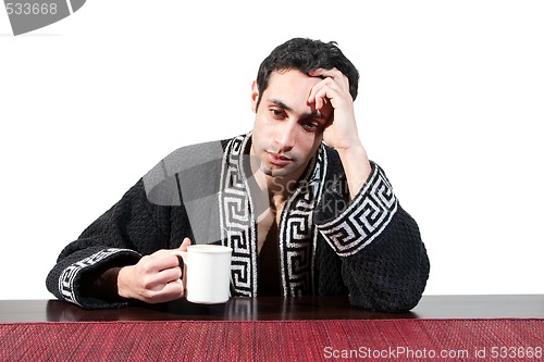 Image of Morning guy drinking coffee