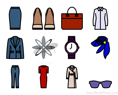 Image of Clothes Icon Set