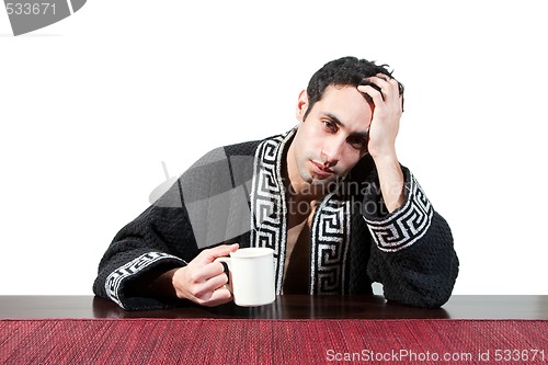 Image of Morning guy drinking coffee