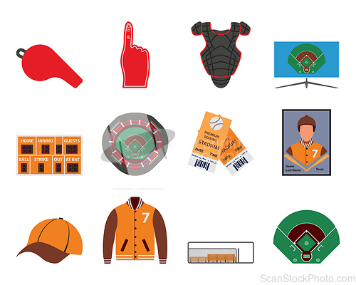 Image of Baseball Icon Set
