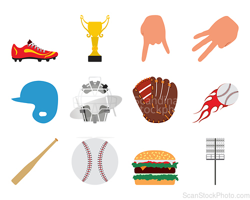 Image of Baseball Icon Set