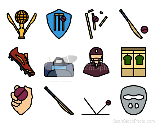 Image of Cricket Icon Set