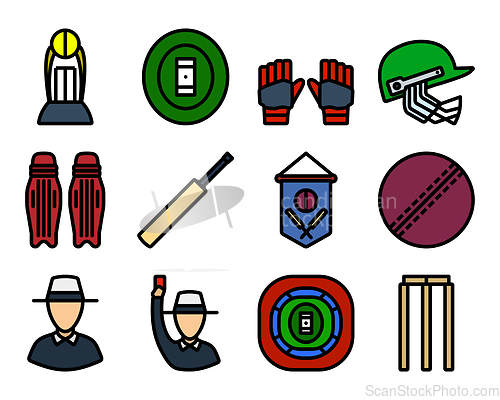 Image of Cricket Icon Set