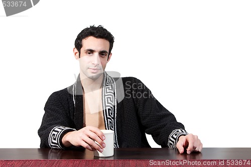 Image of Morning guy drinking coffee