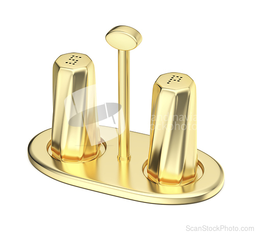 Image of Golden salt and pepper shakers