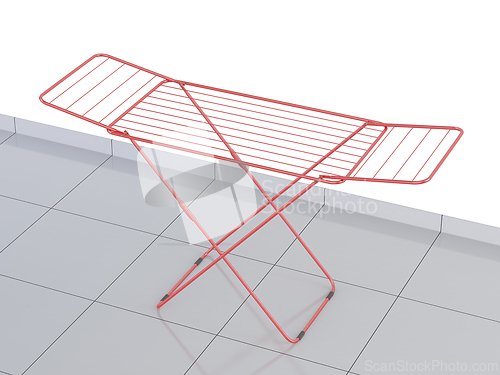Image of Empty clothes drying rack