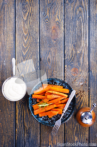 Image of Homemade Organic Orange Roasted Carrots with Garlic and Parsley