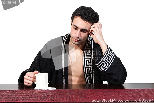 Image of Morning guy drinking coffee