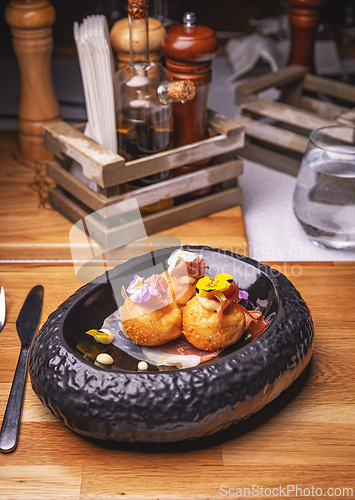 Image of Delicious round potato croquettes