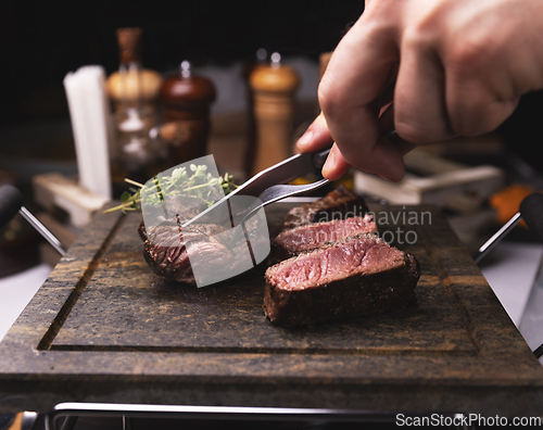 Image of Grilled medium rare steak
