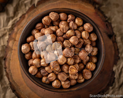 Image of Roasted hazelnuts piled in a bowl
