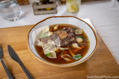 Image of Oxtail soup with vegetables