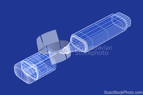 Image of 3D model of fluorescent pen