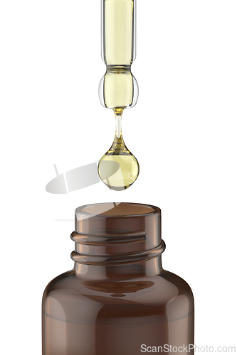 Image of Opened glass dropper bottle with pipette