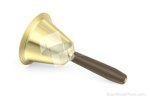 Image of Golden bell with a wooden handle