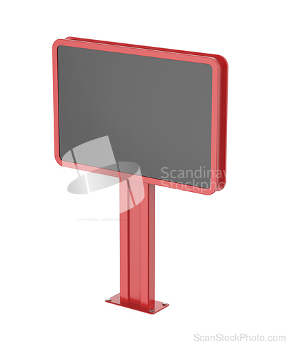 Image of Red large empty billboard