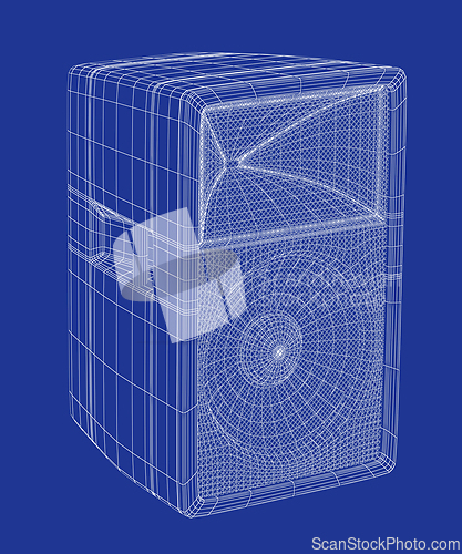 Image of 3d model of powerful stage speaker