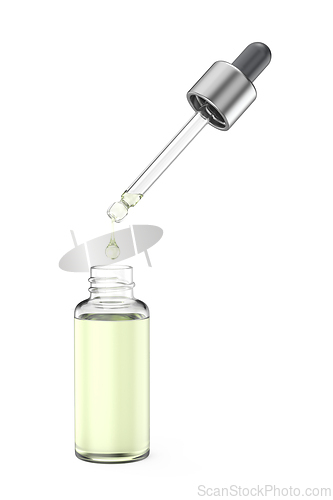 Image of Opened glass dropper bottle with pipette