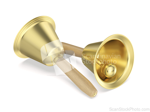 Image of Pair of handbells with wooden handles