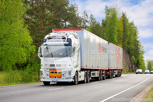 Image of Long Transport by Volvo FH Truck on Road